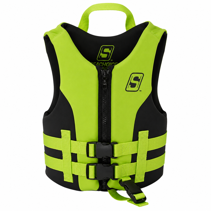 Seachoice 85141 Evoprene Multi-Sport Life Jacket – Child | Green/Black | USCG Level 70