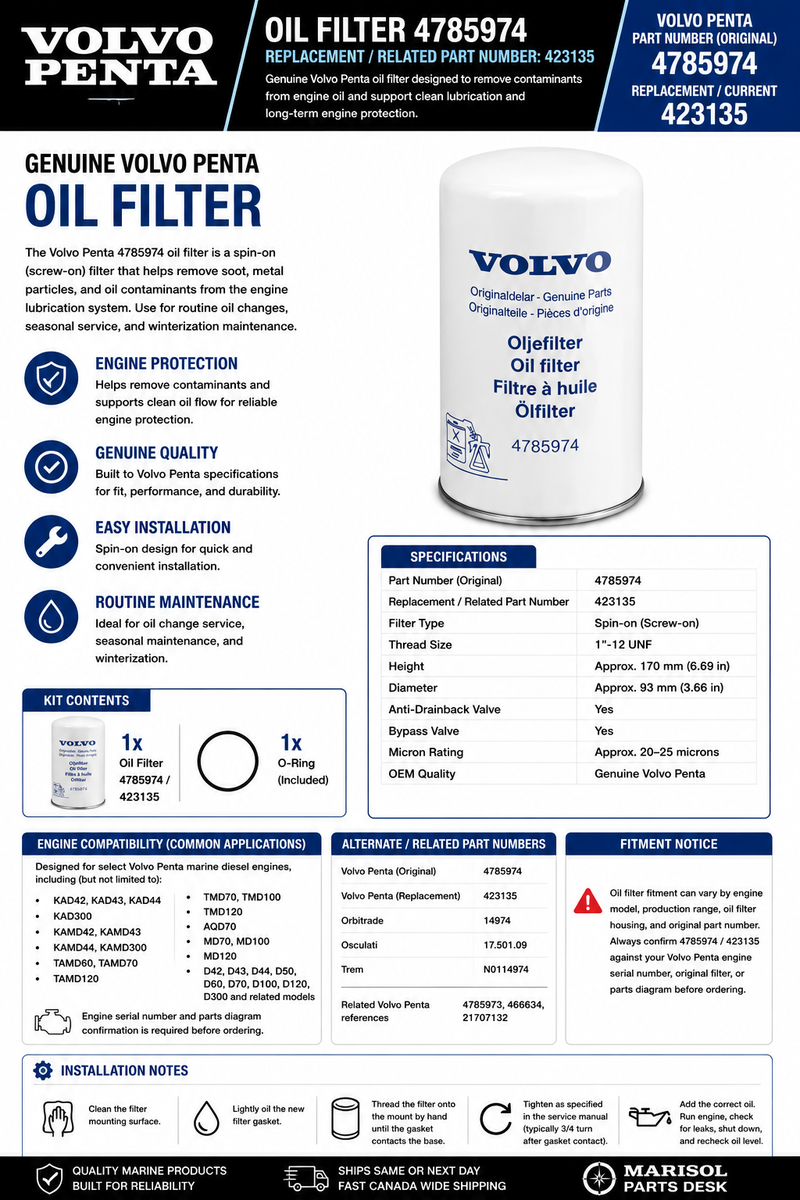 Volvo Penta Oil Filter 4785974