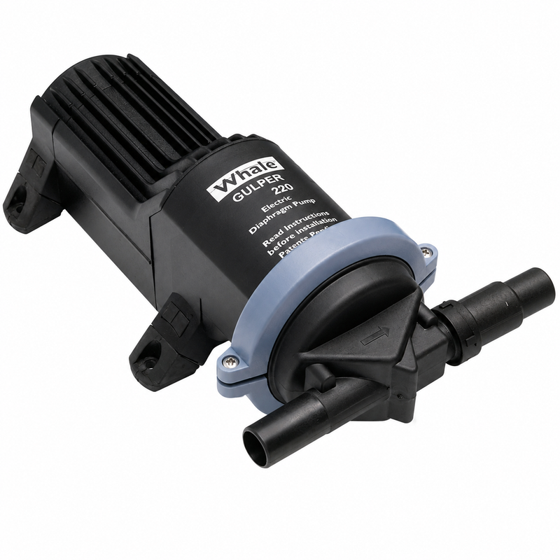 Whale Gulper 220 Shower Drain & Grey Waste Pump – 12V, Diaphragm, No Filter Required (BP1552)
