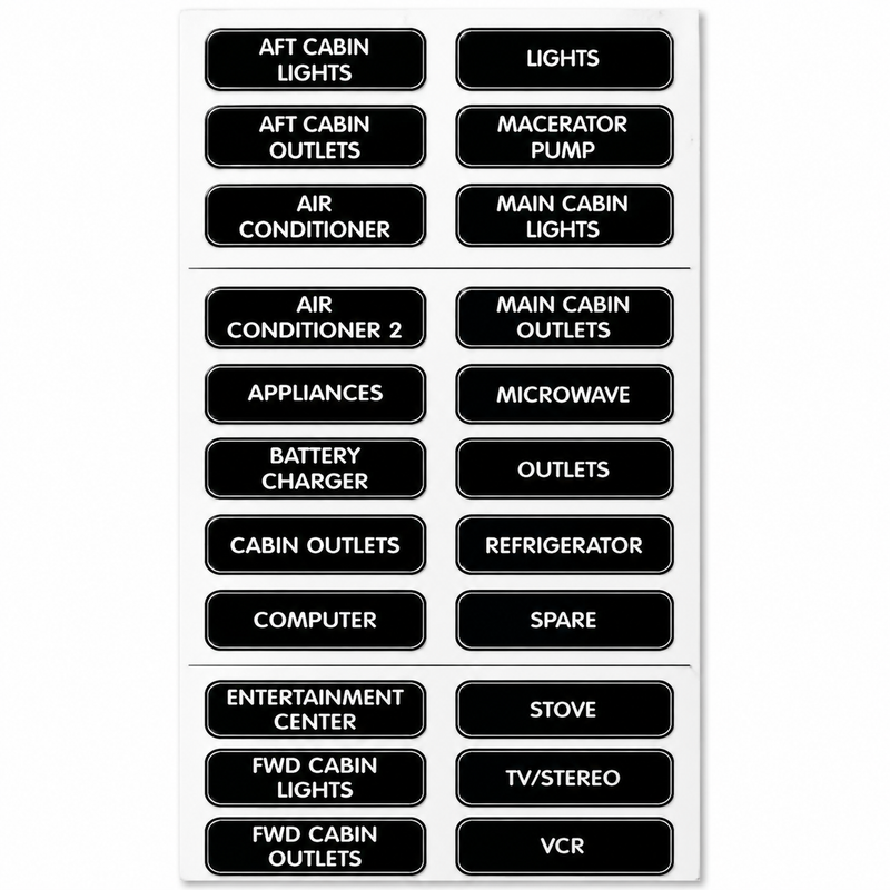Blue Sea 8031 AC Panel Basic Label Kit