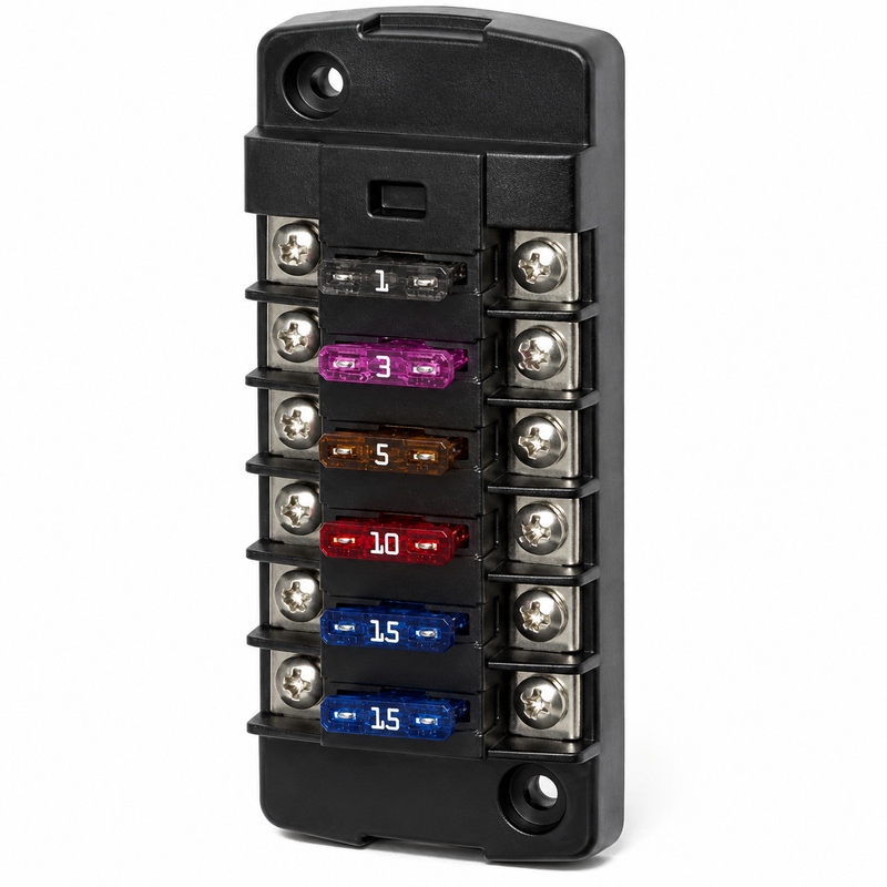 Blue Sea Systems ST Blade Fuse Block – 6 Circuit with Indicator (5037)