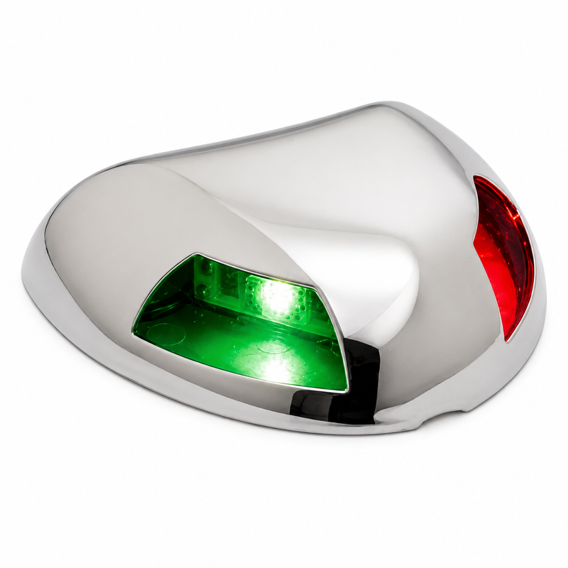 Perko Stealth II LED Bi-Color Bow Light — Stainless Steel, Horizontal Mount