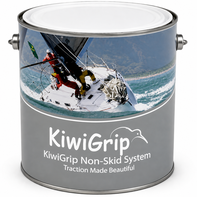 KiwiGrip Non-Skid Deck Coating | Grey | 1 Gallon | Rollable Anti-Slip Surface Treatment