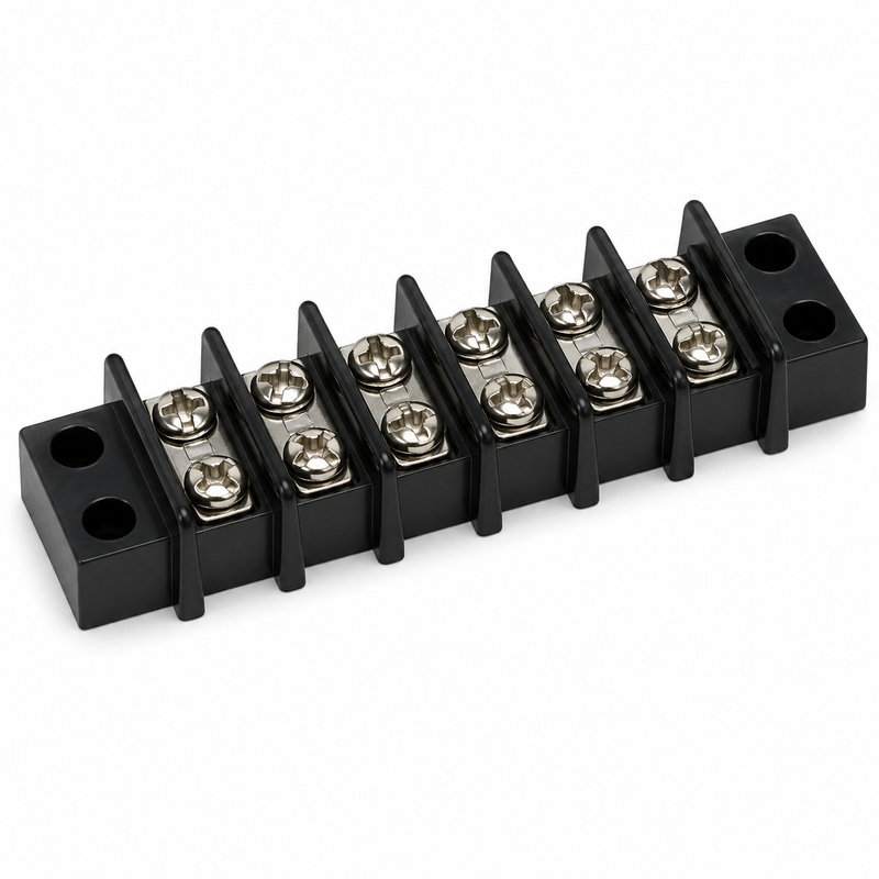Cole Hersee 6-Gang Terminal Block — 8/32 Stud, 20A