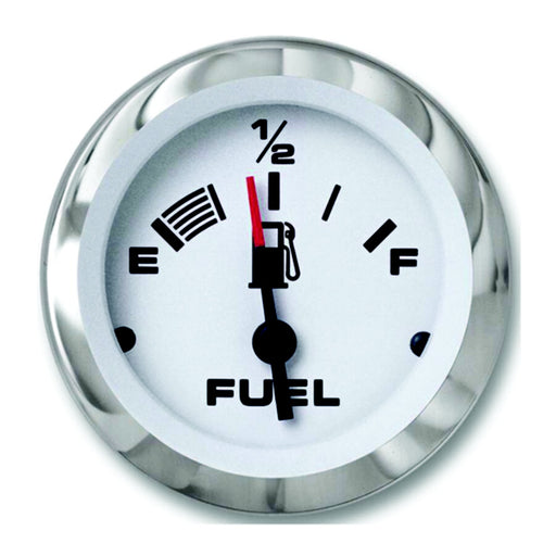 Sierra 65496P Lido Series 2" White & Stainless Steel Fuel Gauge