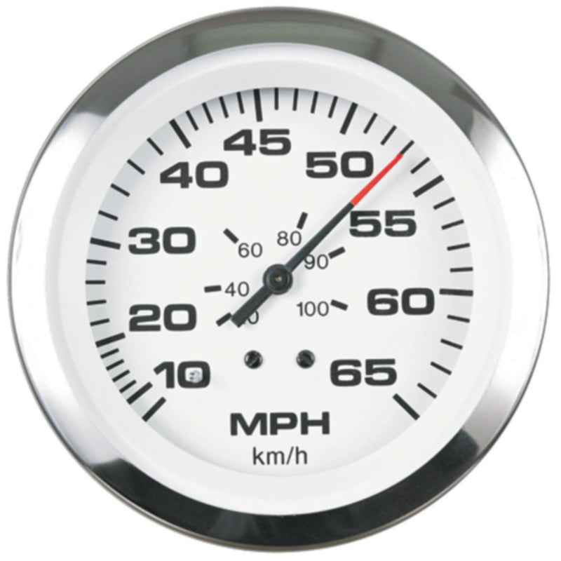 Sierra Lido Series 3" White & Stainless Steel Pitot Type Speedometer Gauge Kit