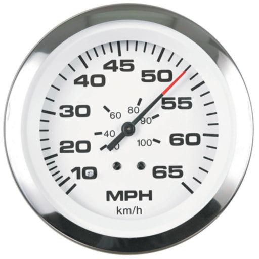 Sierra Lido Series 3" White & Stainless Steel Pitot Type Speedometer Gauge Kit