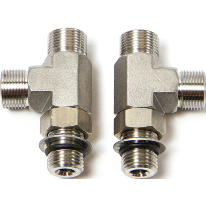 SeaStar HF6006 Stainless Steel Vertical Tee Fitting for SeaStar Steering Cylinders & Helm Pumps | 2 per Kit