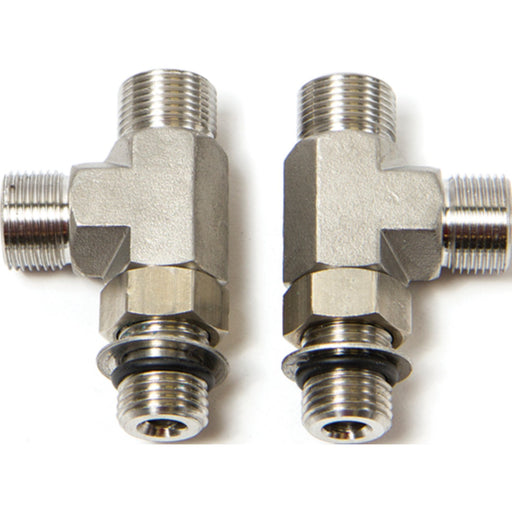 SeaStar HF6006 Stainless Steel Vertical Tee Fitting for SeaStar Steering Cylinders & Helm Pumps | 2 per Kit