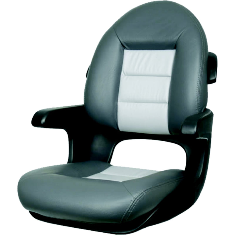 Tempress Elite Helm High Back Seat, Black Shell, Charcoal/Grey Cushions
