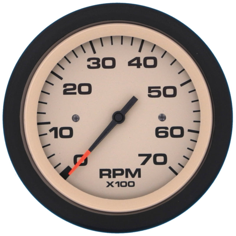Sierra 59703P Sahara Series 3" Black & Tan 0-7,000 RPM Dial Range Tachometer Gauge with Outboard Alternator or Coil Sender Code