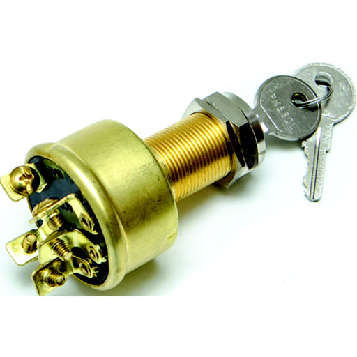 Sierra MP39040 Magneto 3 Position 1 1/8" Brass 5 Screw Terminal 12V 10 Amp Ignition Starter Switch