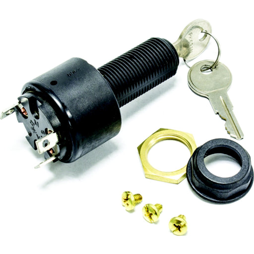 Sierra Conventional 3 Position 1 1/8" Polyester 3 Screw Terminal 12V 15 Amp Ignition Starter Switch
