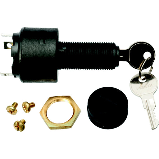 Sierra Conventional 3 Position 1 1/8" Polyester 3 Screw Terminal 12V 15 Amp Ignition Starter Switch
