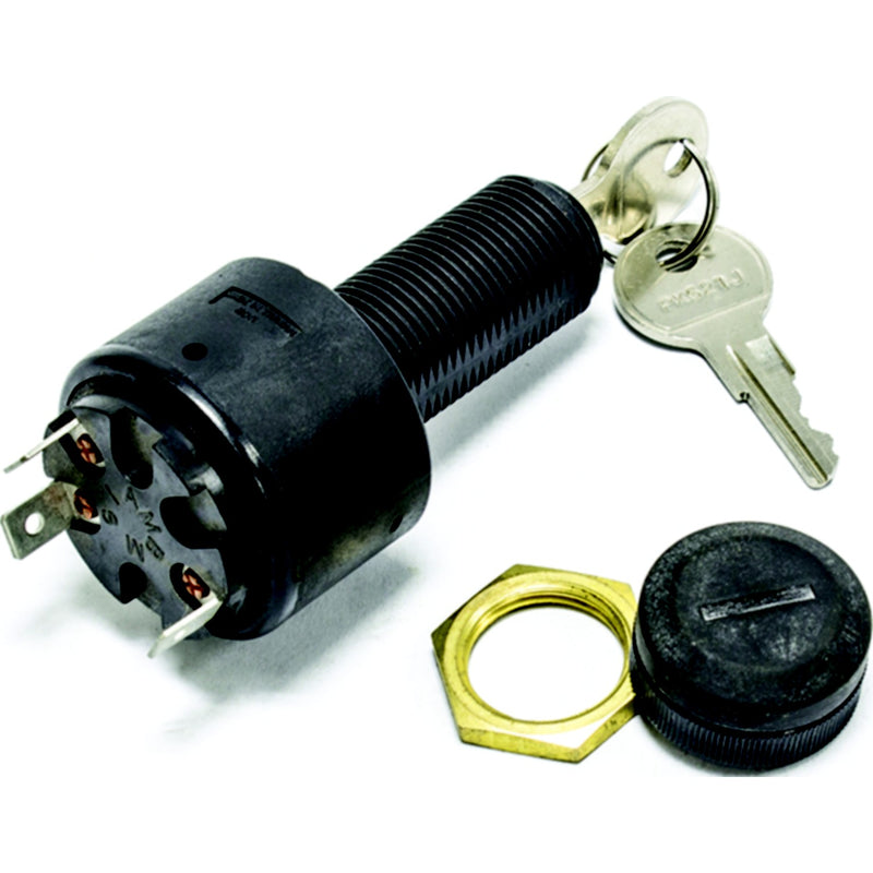 Sierra MP39770 Conventional 3 Position 1 1/8" Polyester 3 Blade Terminal 12 15 Amp Ignition Starter Switch