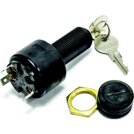 Sierra MP39770 Conventional 3 Position 1 1/8" Polyester 3 Blade Terminal 12 15 Amp Ignition Starter Switch