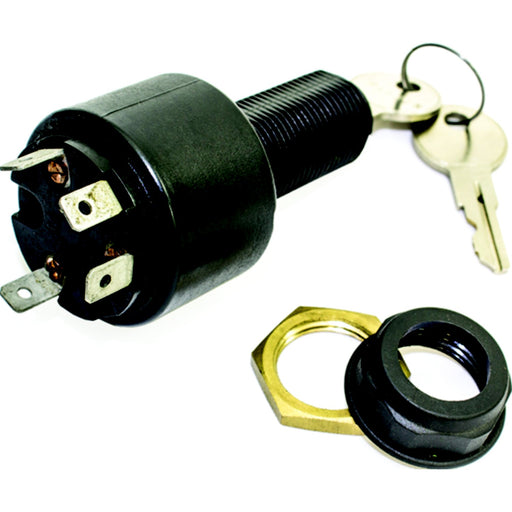 Sierra MP39800 Conventional 4 Position 1 1/8" Polyester 4 Blade Terminal 12V 15 Amp Ignition Starter Switch