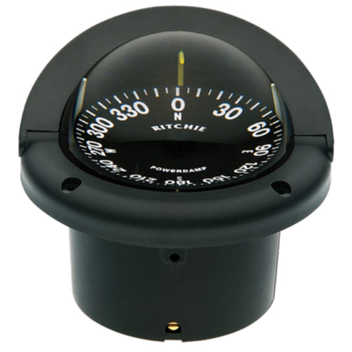 Helmsman Compass-Flush Mt., Flat Dial, Black
