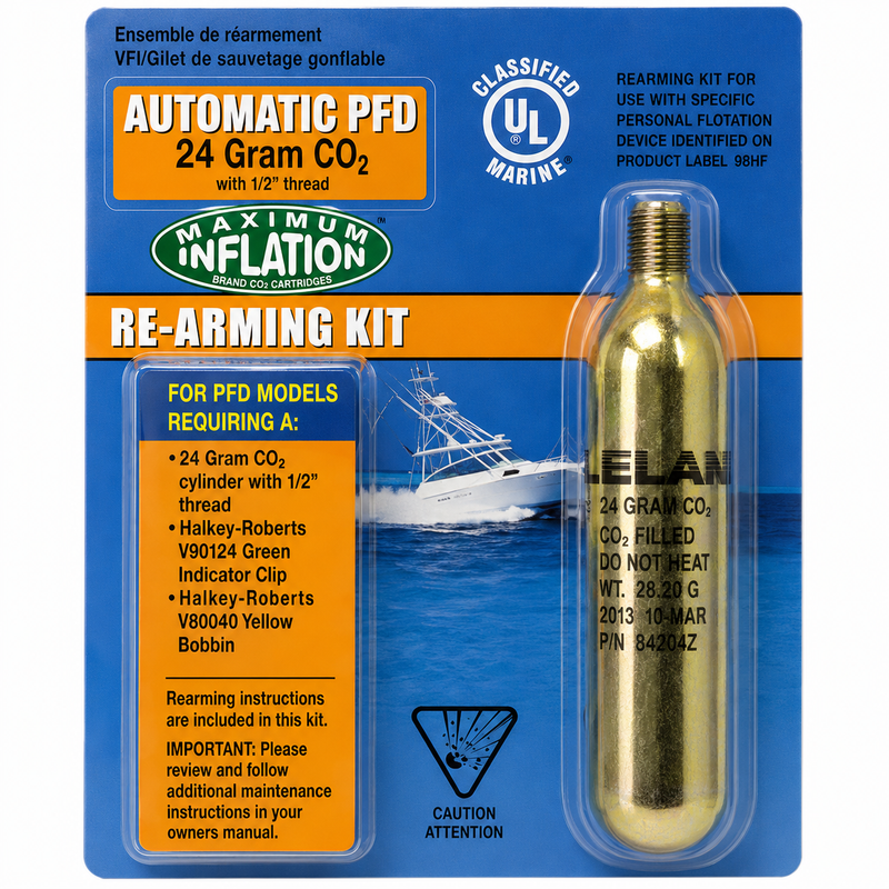 Leland V9000084204Z Inflatable PFD Rearming Kit, 24-Gram, Automatic/Manual