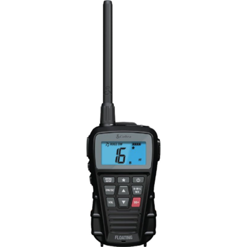 Cobra 01900091 Bluebound 150 Floating Handheld VHF Radio, Black