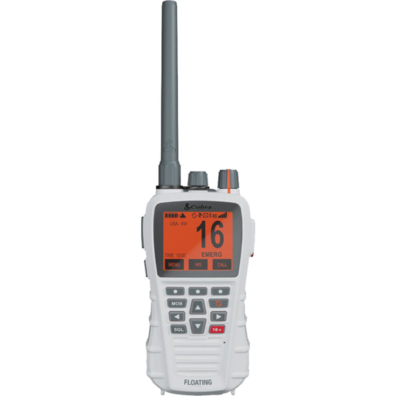 Cobra 01900113 Bluebound 650 Floating Handheld VHF Radio, White