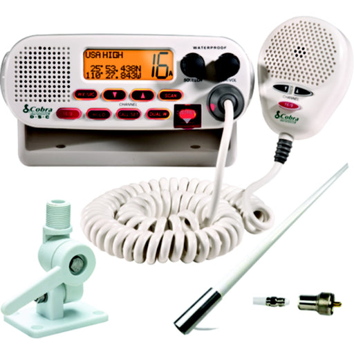 Cobra MRF45DSVK5 VHF Radio Package w/5'" Antenna & Mt.