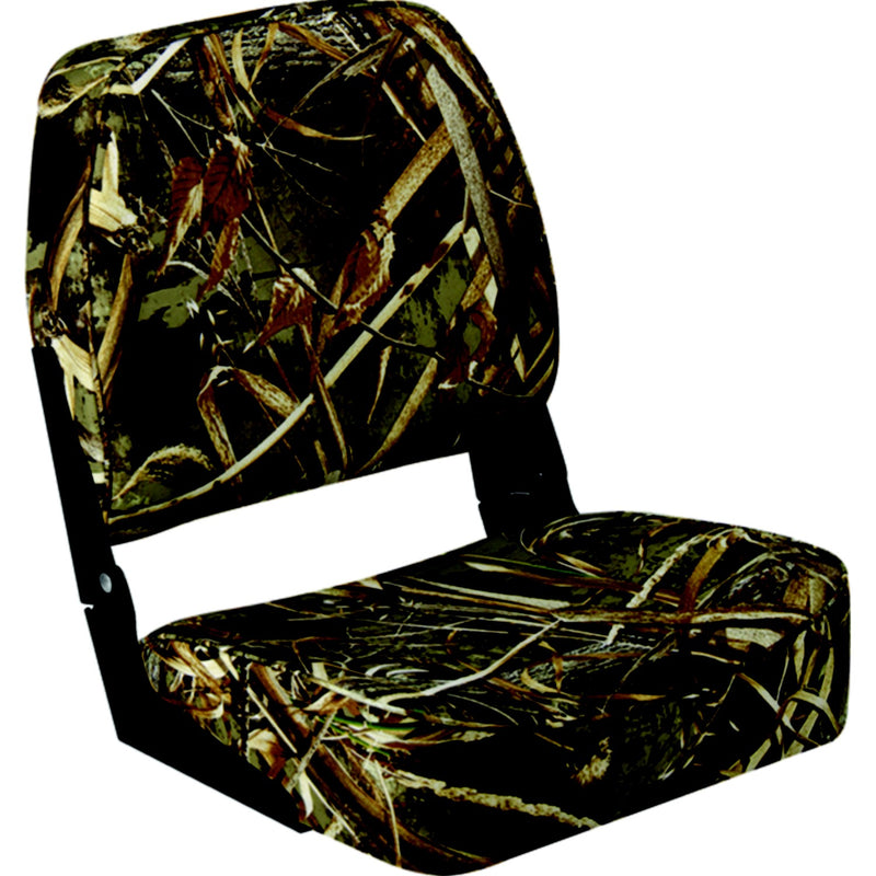 Wise 3312733 Promotional Marine Grade Vinyl 16.25" D × 16" W × 18" H Low Back Boat Seat, Real Tree Max 5 Camo