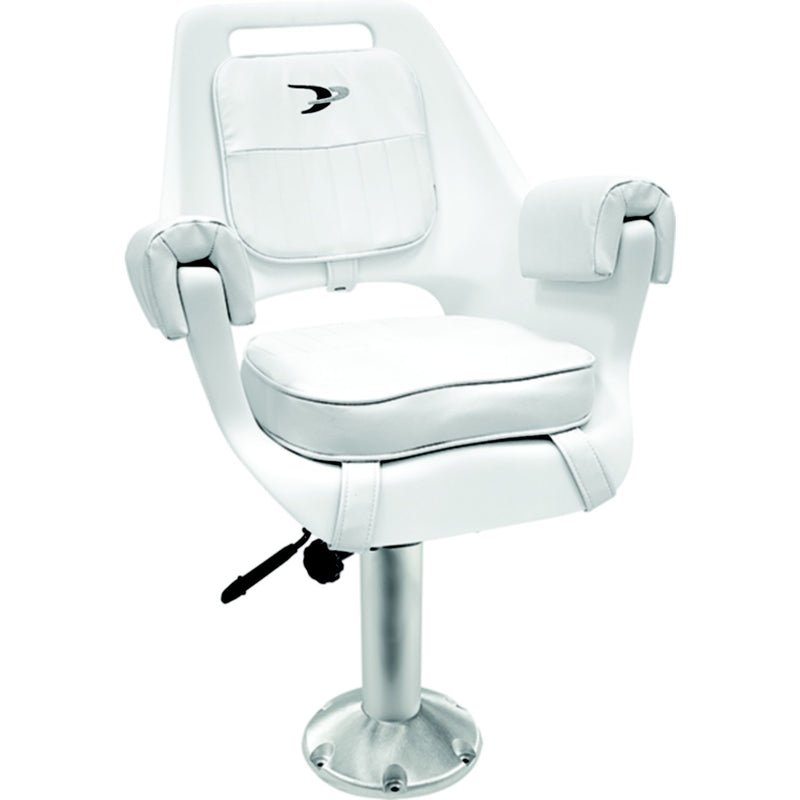Wise Deluxe Pilot Chair w/Padded Arm Rests & Cushions, White