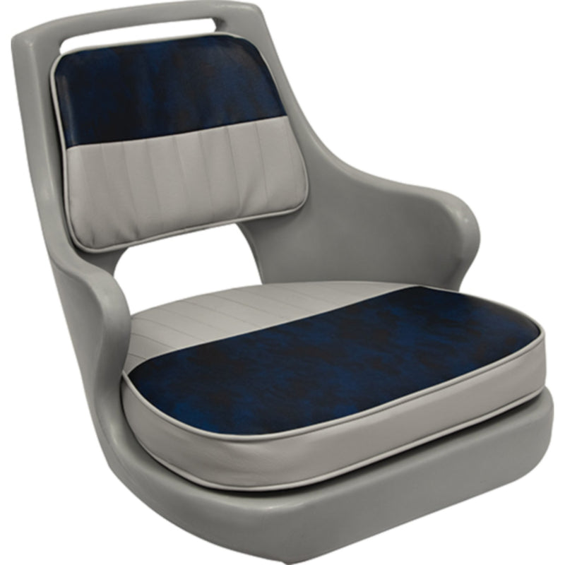Wise 8WD0153660 Freshwater Bucket Seat W/Cushions, Gray/Navy - Gray Shell