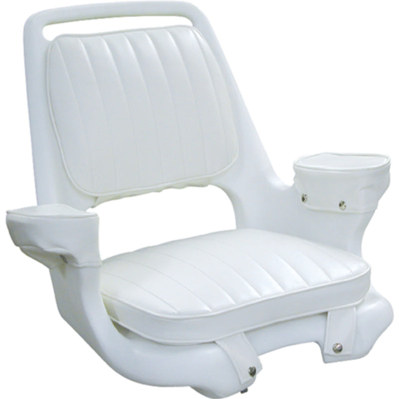 Wise 8WD10073710 Captain's Chair Package With Chair, Cushion Set and Mounting Plate, White