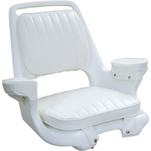 Wise 8WD10073710 Captain's Chair Package With Chair, Cushion Set and Mounting Plate, White