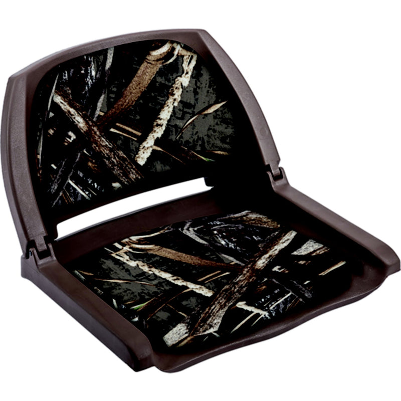 Wise 8WD139CLSB733 Deluxe Molded Plastic Fold-Down Seat w/Cushions, Advantage Max5/Brown Shell