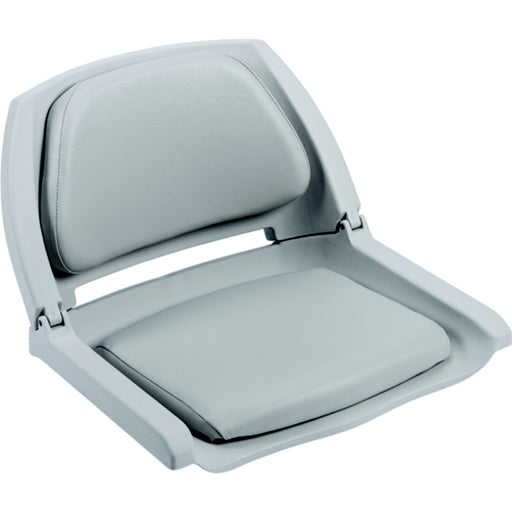 Wise 8WD139LS717 Deluxe Molded Plastic Fold-Down Seat w/Cushions, Gray/Gray