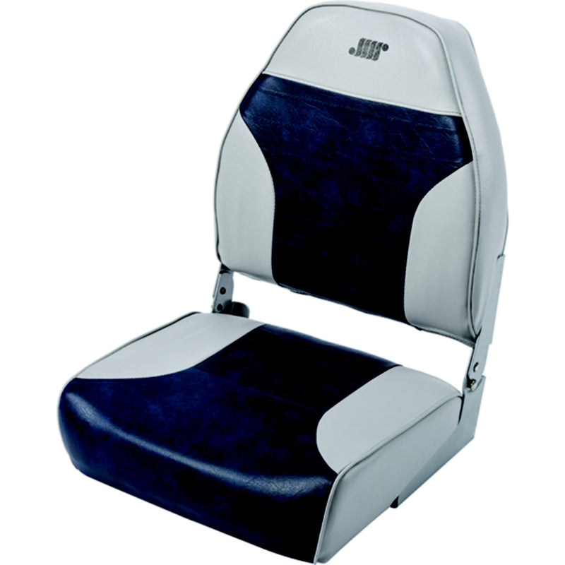 Wise Mid Back Fishing Seat, Grey/Navy