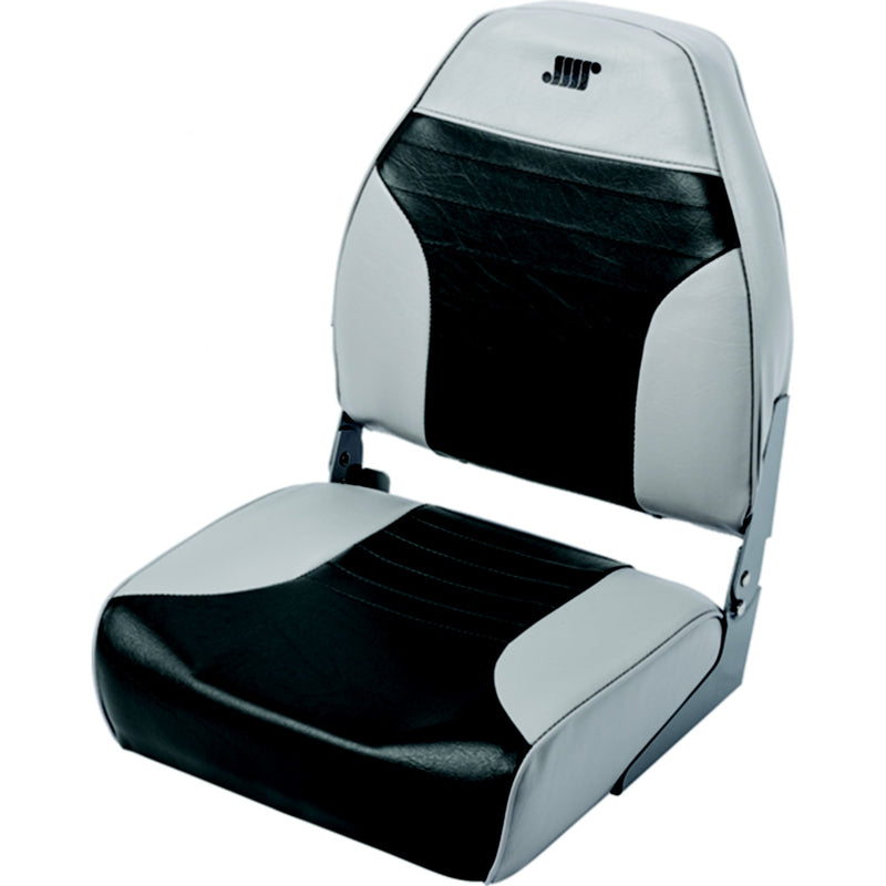 Wise 8WD588PLS664 Mid Back Fishing Seat, Gray/Charcoal