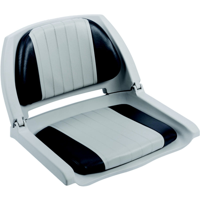 Wise WD139LS012 Deluxe Molded Plastic Fold-Down Seat w/Cushions, Gray/ Charcoal Cushion