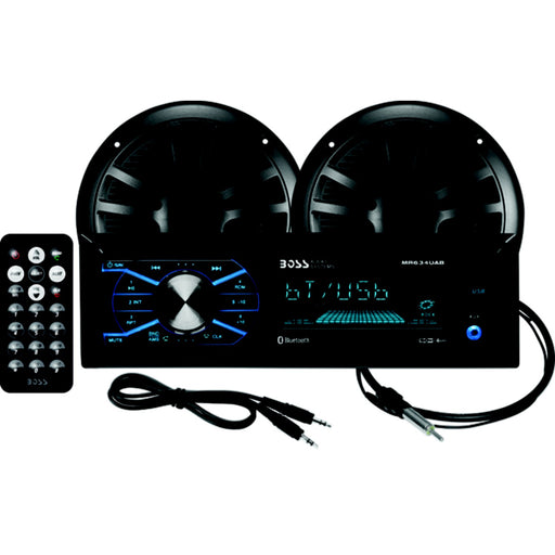 Boss Audio MCBK634B6 Bluetooth Weatherproof Marine Receiver Package w/ 1 pair of 6.5" Speakers, Black