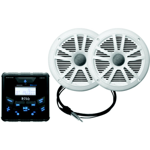 Boss Audio MCKGB450W6 Bluetooth® In-Dash Marine Gauge Receiver W/ 6-1/2" Marine Speakers