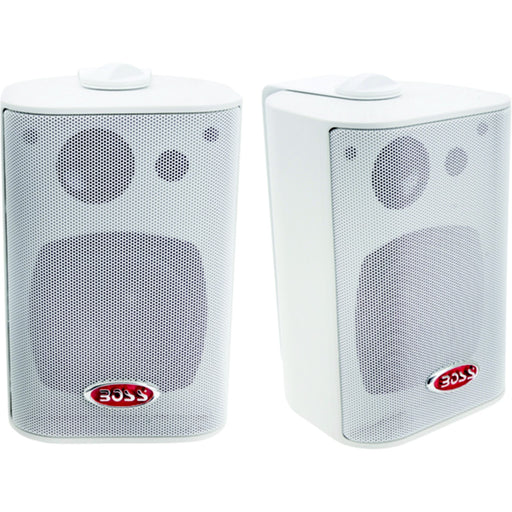 Boss Audio MR43W 4" 3-Way Enclosed System Speakers, White, Pr.