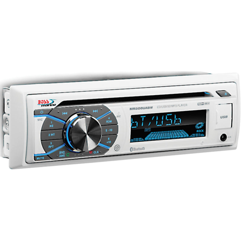 Boss Single-DIN CD/USB/SD, MP3, WMA, FM/AM Player/Bluetooth - White