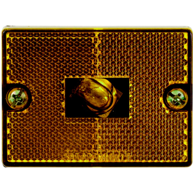 Optronics Stud Mount Marker/ Clearance Light w/Reflex, Black Base, Amber Lens