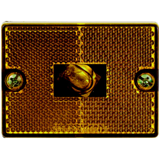 Optronics Stud Mount Marker/ Clearance Light w/Reflex, Black Base, Amber Lens