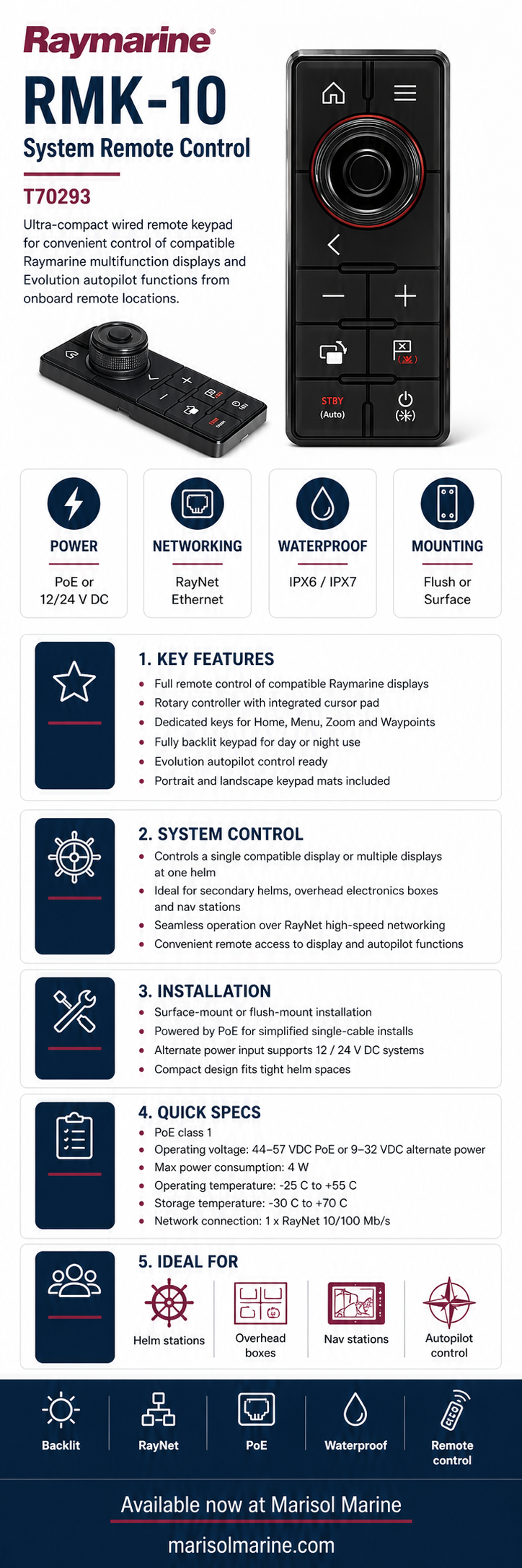 Raymarine RMK-10 System Remote Control