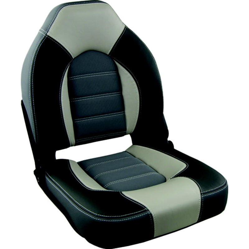 Springfield 1061063B Skipper Premium High Back Fold Down Seat, Charcoal/Gray