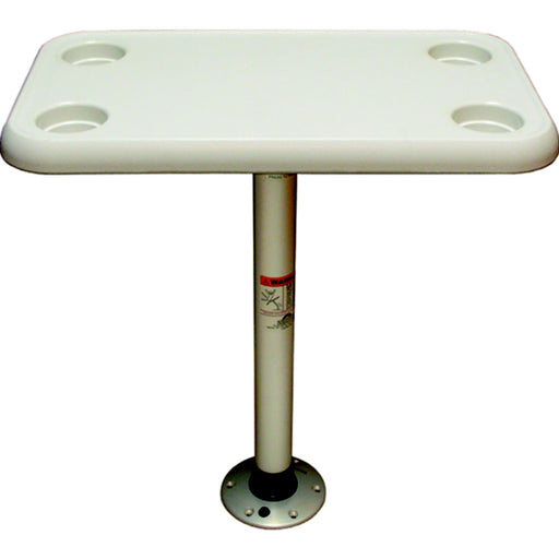 Springfield Thread-Lock 16" x 28" Rectangular Table Package W/O Umbrella Socket (Includes Pedestal Set and Table Top)