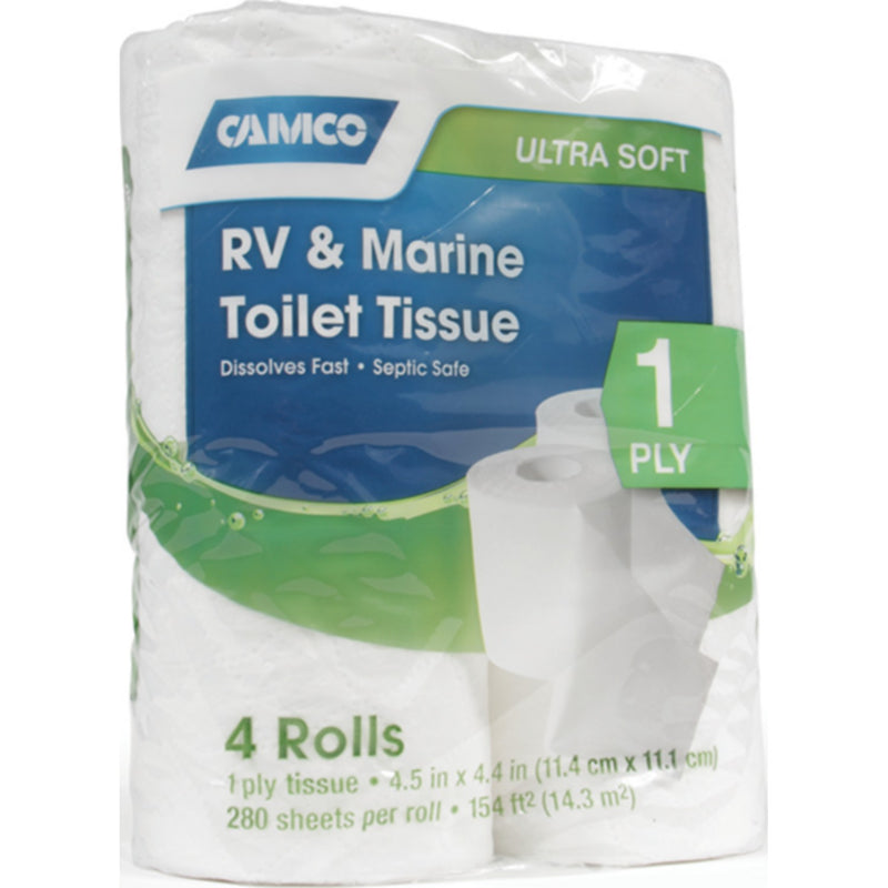 Camco 40276 Toilet Tissue-Toilet Paper 1Ply 4/Pk 280 Sheets