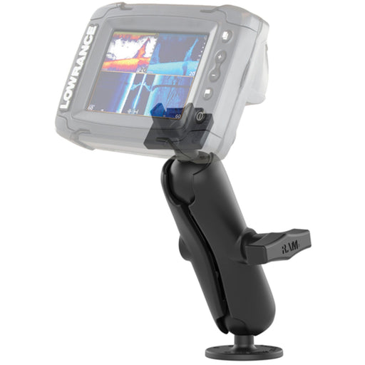 RAM® RAM101LO11 1.5" Double Ball Mount for Select Lowrance Elite-5, Elite 7 Ti/Ti², Hook & Mark-5 Fishfinders