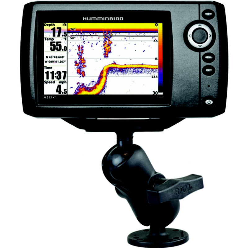 RAM 1.5" Ball Mount with 2.5" Round Base & 2" x 4" Plate for the Humminbird Helix 7 ONLY