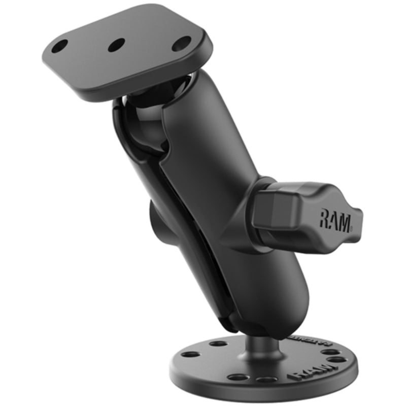Ram 1" Ball Mount With Double Socket Arm & Round Base