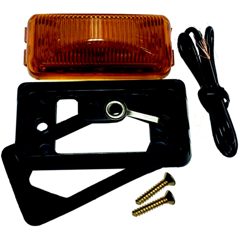 Anderson V203BKA LED Sealed Clearance/ Side Marker Light Assembly w/Chrome Bracket, Amber